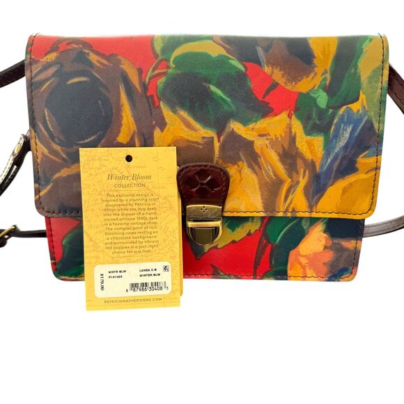 NWT‎ Patricia Nash Winter Bloom Leather Lanza Crossbody Bag - Picture 3 of 7